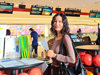 外国人技能実習生とボーリング場